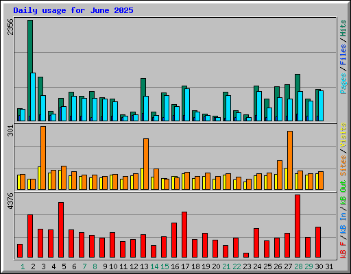 Daily usage for June 2025