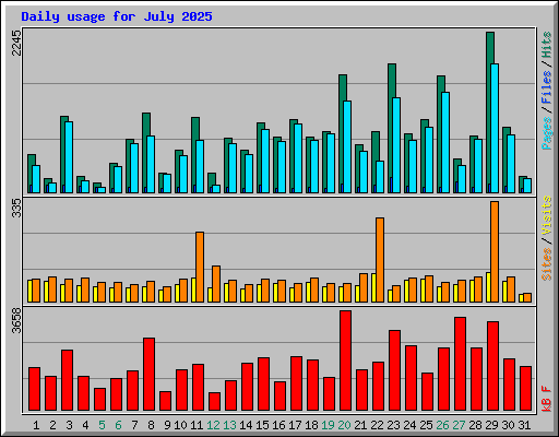 Daily usage for July 2025