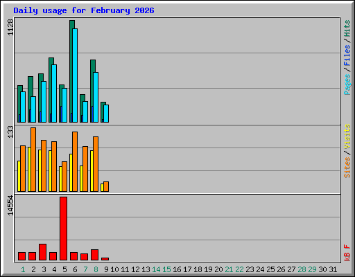 Daily usage for February 2026