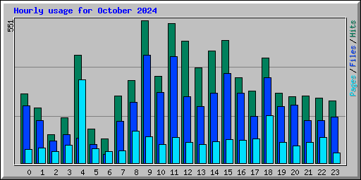 Hourly usage for October 2024