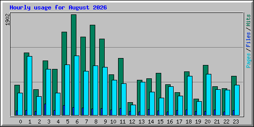 Hourly usage for August 2026