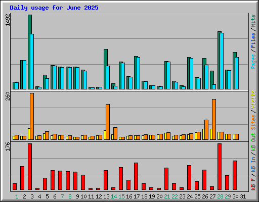 Daily usage for June 2025