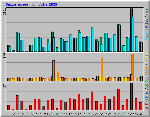 Daily usage for July 2025